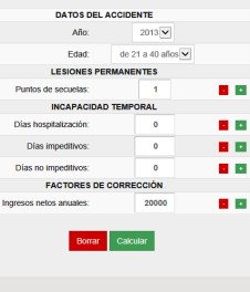 Calculador de indemnizaci&oacute;n